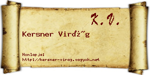 Kersner Virág névjegykártya
